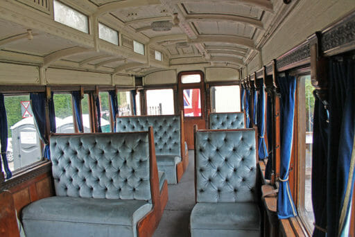GWR coach 249 - Looking out from the dining room end.
