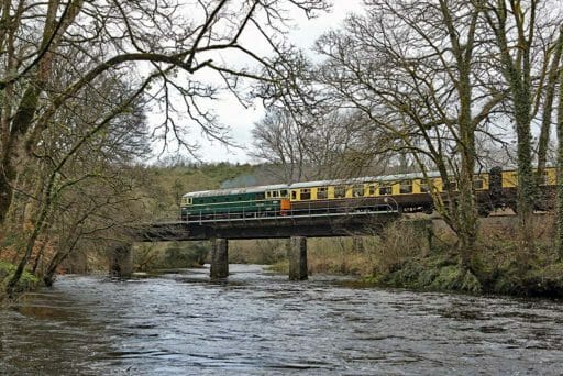 D6501 passes over Nursery Pool Bridge in 2018. Photo by Rob Sherwood.
